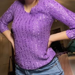 superb purple POPCORN TOP!!! Y2K